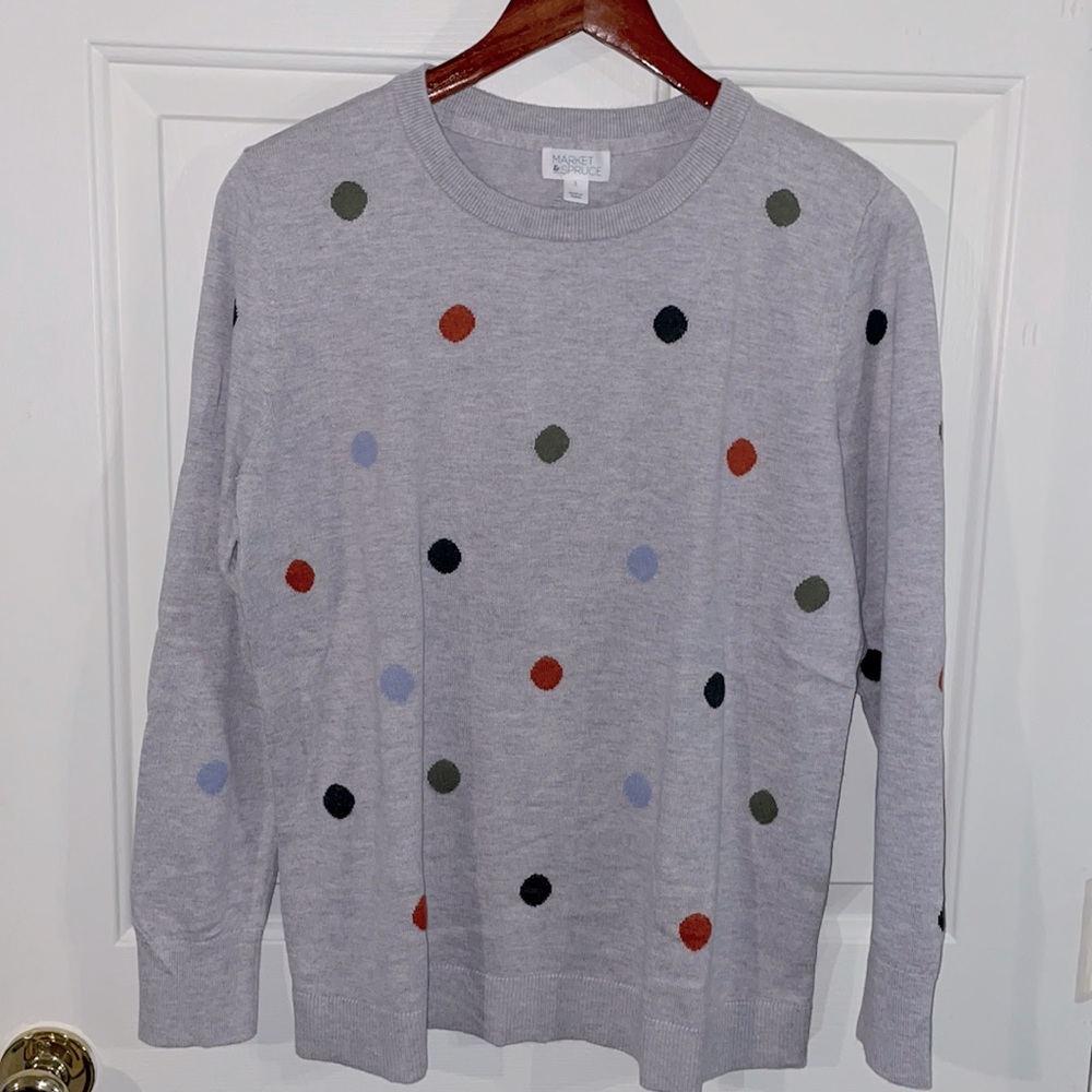 Grey polka dot sweater